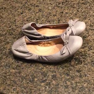 Grey Leather ballet shoes